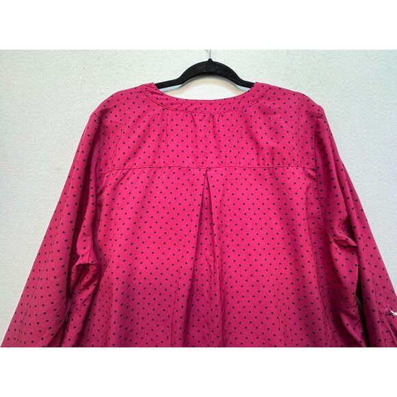 Notations Woman Long Sleeves Blouse Size 3X Pink Polka Dots Casual Pockets - Picture 11 of 12